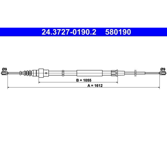 ATE Handbremsseil 24.3727-0190.2 ATE Handbremsseil 24.3727-0190.2
