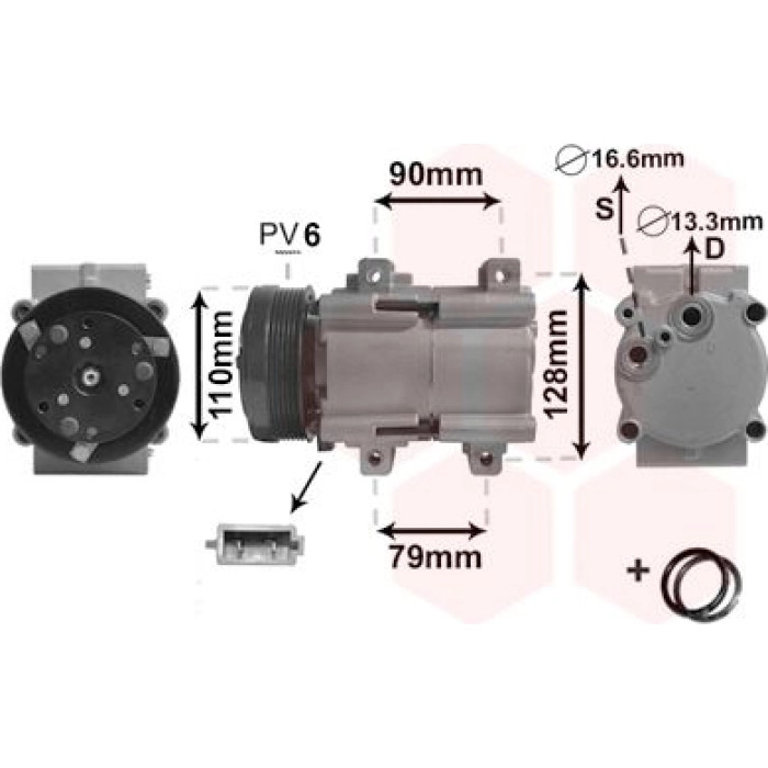 Van Wezel Klimakompressor 1800K284 Van Wezel Klimakompressor 1800K284