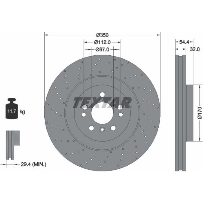 Textar Bremsscheibe 92254405 Textar Bremsscheibe 92254405