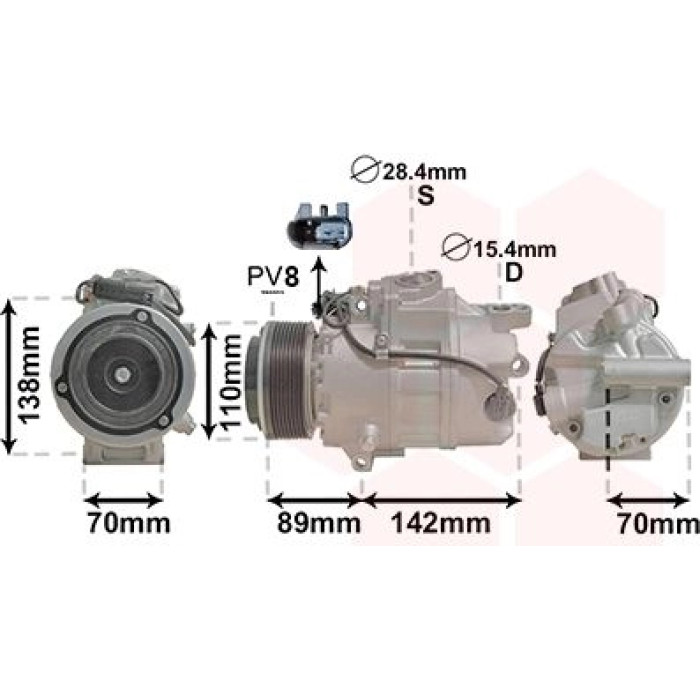 Van Wezel Klimakompressor 0601K707 Van Wezel Klimakompressor 0601K707