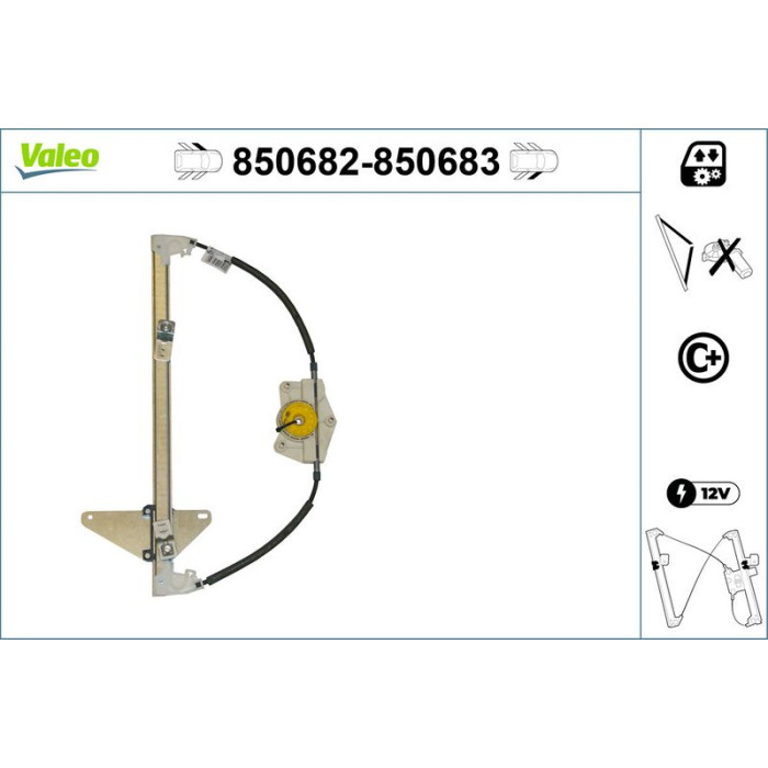 VALEO 850682 Fensterheber vorne links, elektrisch, mit Komfortfunktion, ohne Motor VALEO 850682 Fensterheber vorne links, elektrisch, mit Komfortfunktion, ohne Motor