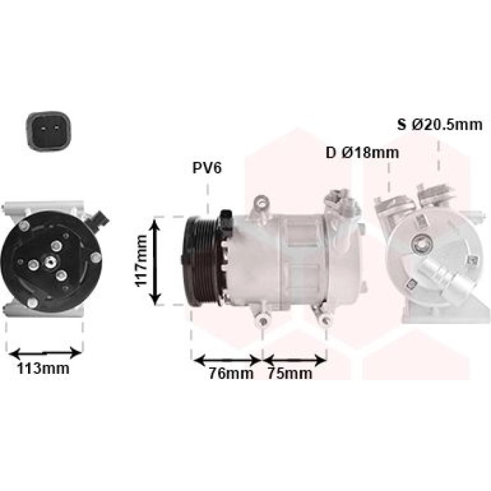 Van Wezel Klimakompressor 0200K185 Van Wezel Klimakompressor 0200K185