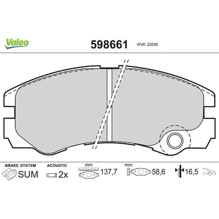 Valeo Bremsbelagsatz 598661 Valeo Bremsbelagsatz 598661