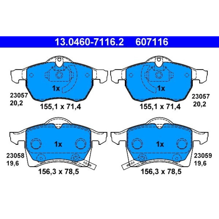 13.0460-7116.2 ATE Bremsbelagsatz Opel Vorderachse Astra G/Zafira 1, 6-2, 2 98-05 13.0460-7116.2 13.0460-7116.2 ATE Bremsbelagsatz Opel Vorderachse Astra G/Zafira 1, 6-2, 2 98-05 13.0460-7116.2