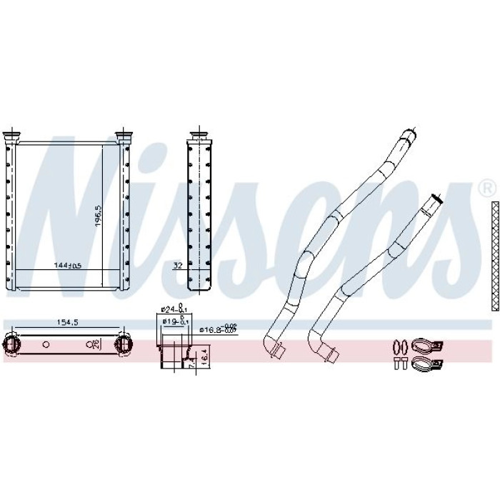 Nissens Heizungskühler PKW 707198 Nissens Heizungskühler PKW 707198