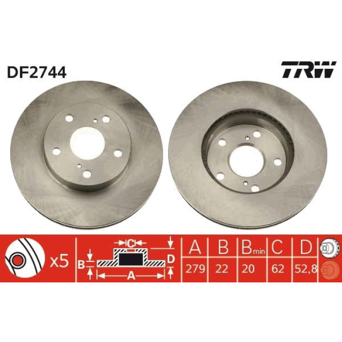 TRW Bremsscheibe DF2744 TRW Bremsscheibe DF2744
