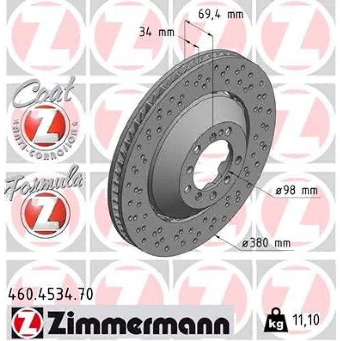 Zimmermann Bremsscheibe 460.4534.70 Zimmermann Bremsscheibe 460.4534.70