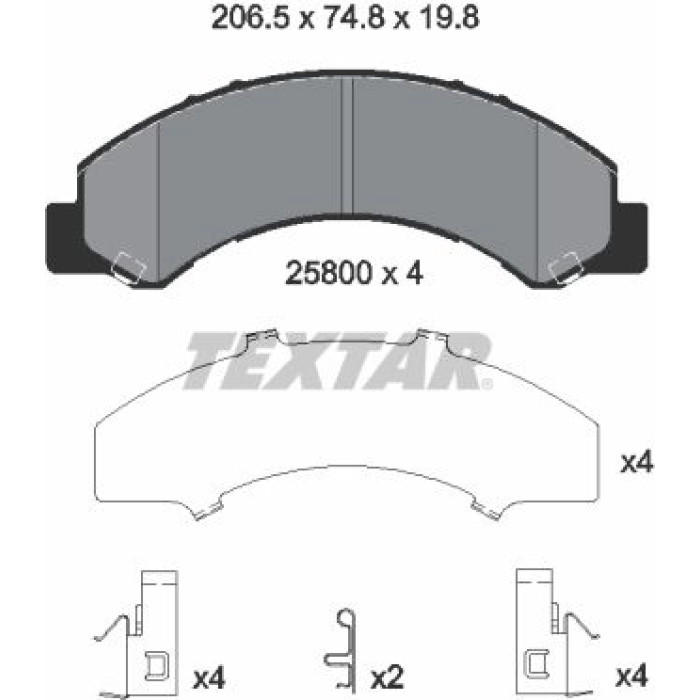 Textar Bremsbelagsatz 2580001 Textar Bremsbelagsatz 2580001
