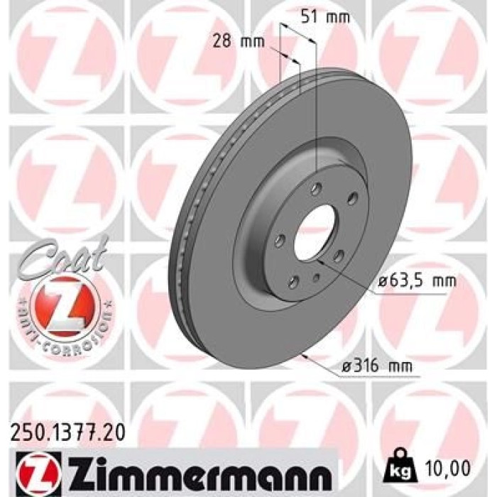 Zimmermann Bremsscheibe 250.1377.20 Zimmermann Bremsscheibe 250.1377.20