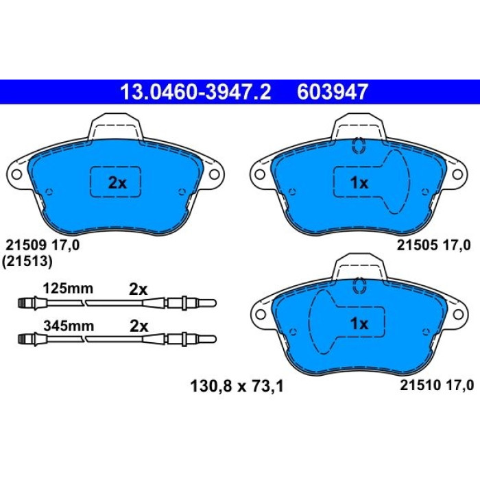 ATE Bremsbeläge 13.0460-3947.2 ATE Bremsbeläge 13.0460-3947.2