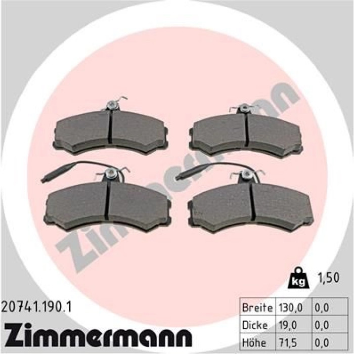 ZIMMERMANN Bremsbeläge 20741.190.1 ZIMMERMANN Bremsbeläge 20741.190.1