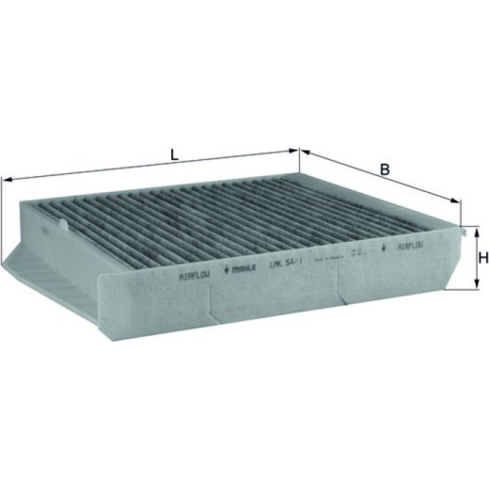 MAHLE Innenraumfilter LAK 54/1, Rechtslenker, Aktivkohlefilter, 273 x 242 x 43 mm – u. a. für Volvo S80 I (184), Volvo V70 II (285), Volvo S60 I (384) – OE Nummer 30676419 - l MAHLE Innenraumfilter LAK 54/1, Rechtslenker, Aktivkohlefilter, 273 x 242 x 43 mm – u. a. für Volvo S80 I (184), Volvo V70 II (285), Volvo S60 I (384) – OE Nummer 30676419 - l