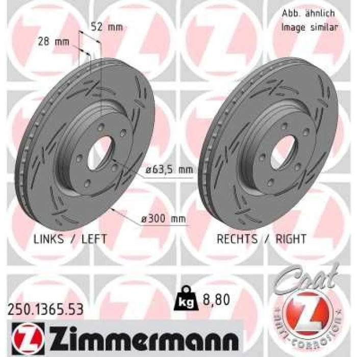 Zimmermann Bremsscheibe 250.1365.53 Zimmermann Bremsscheibe 250.1365.53