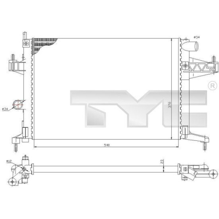 TYC Motorkühler 725-0033 TYC Motorkühler 725-0033