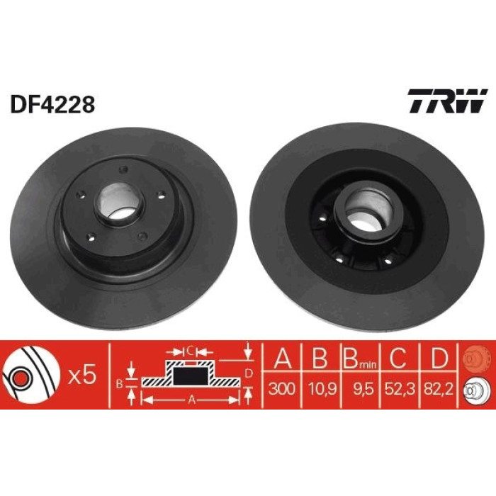 TRW Bremsscheibe DF4228 TRW Bremsscheibe DF4228