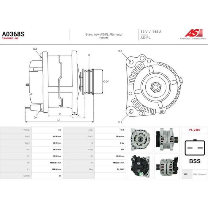 AS-PL Generator A0368S AS-PL Generator A0368S