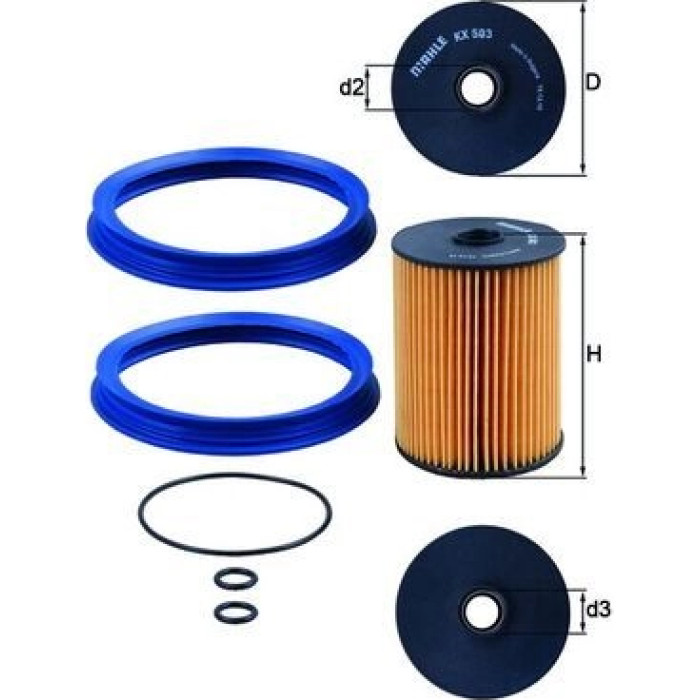 MAHLE Kraftstofffilter KX 503D MAHLE Kraftstofffilter KX 503D
