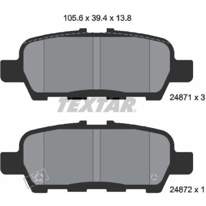 Textar Bremsbelagsatz 2487101 Textar Bremsbelagsatz 2487101