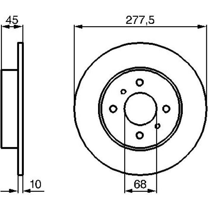 Bosch Bremsscheibe Hinterachse 0 986 479 105
