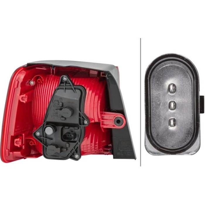 2SD 010 468-101 HECKLEUCHTE R 12 V HELLA