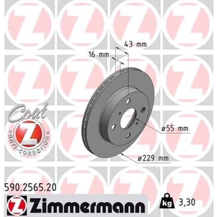 Zimmermann Bremsscheibe 590.2565.20 Zimmermann Bremsscheibe 590.2565.20