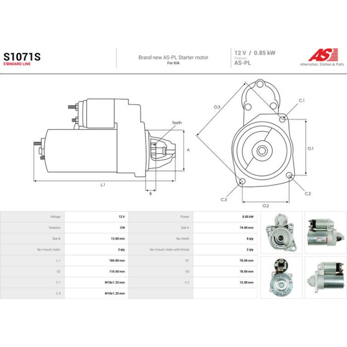 AS-PL Anlasser S1071S