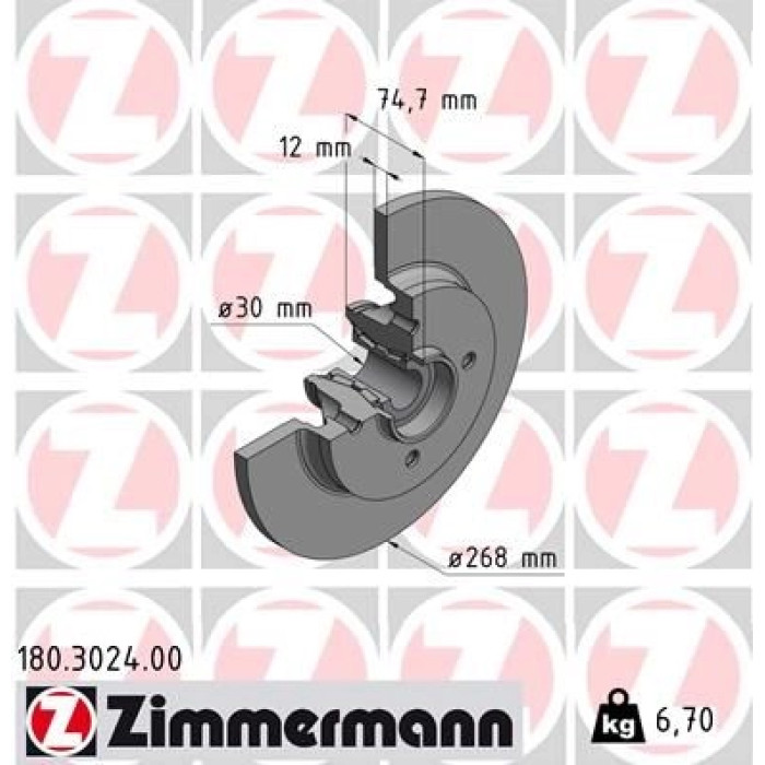 Zimmermann Bremsscheibe 180.3024.00 Zimmermann Bremsscheibe 180.3024.00