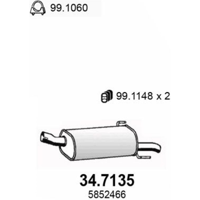 ASSO Endschalldämpfer 34.7135 ASSO Endschalldämpfer 34.7135