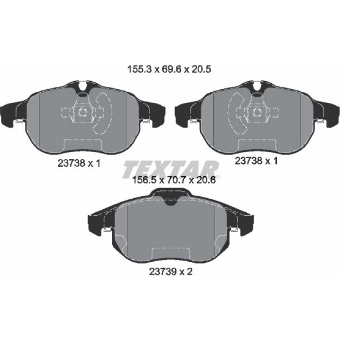 2373807 Textar Bremsbelagsatz 2373807 2373807 Textar Bremsbelagsatz 2373807