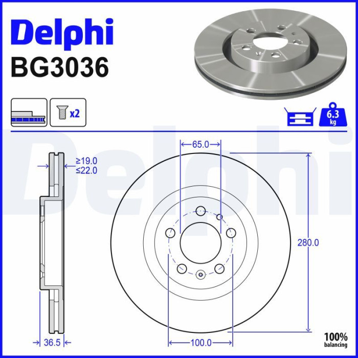 Delphi Bremsscheibe BG3036