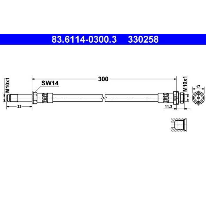 ATE Bremsschlauch 83.6114-0300.3 ATE Bremsschlauch 83.6114-0300.3