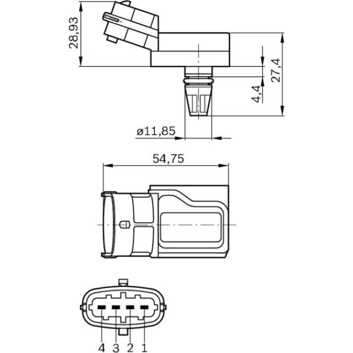 Bosch 72 618 001 Drucksensor 0 281 002 573 Bosch 72 618 001 Drucksensor 0 281 002 573