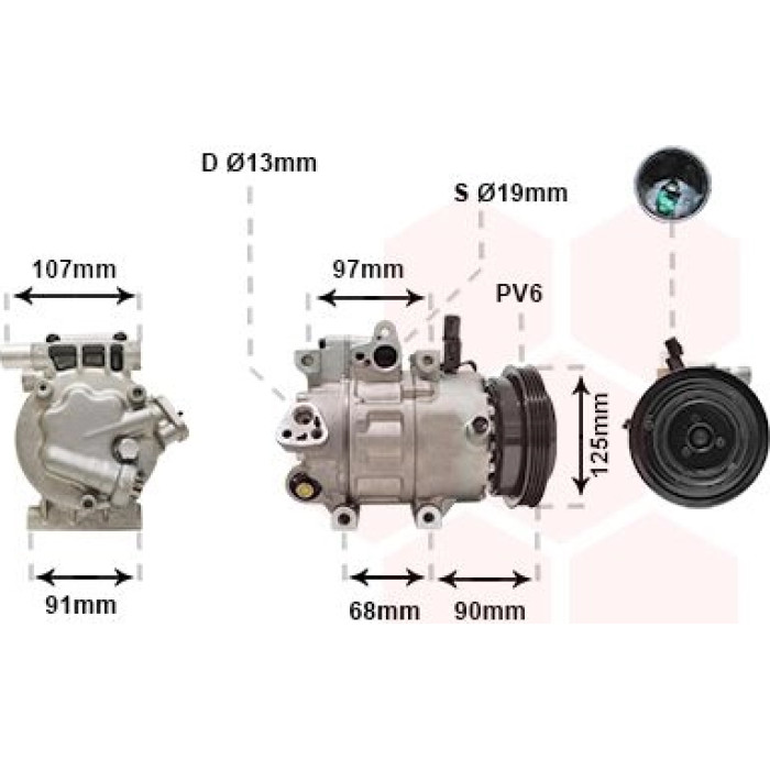 Van Wezel Klimakompressor 8200K215 Van Wezel Klimakompressor 8200K215