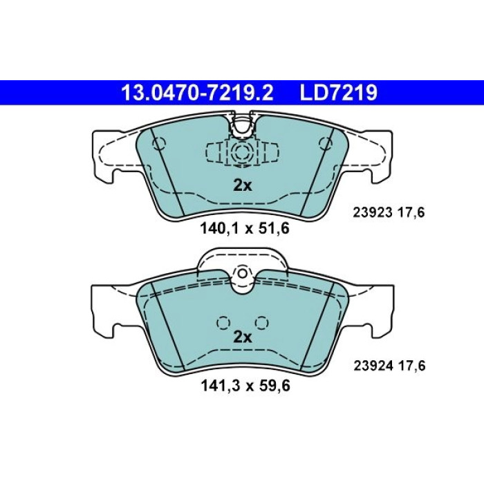ATE Bremsbelagsatz Mercedes-Benz Hinterachse W164/W251/X164 3, 0-5, 5 4-Matic 05- Keramik 13.0470-7219.2 ATE Bremsbelagsatz Mercedes-Benz Hinterachse W164/W251/X164 3, 0-5, 5 4-Matic 05- Keramik 13.0470-7219.2