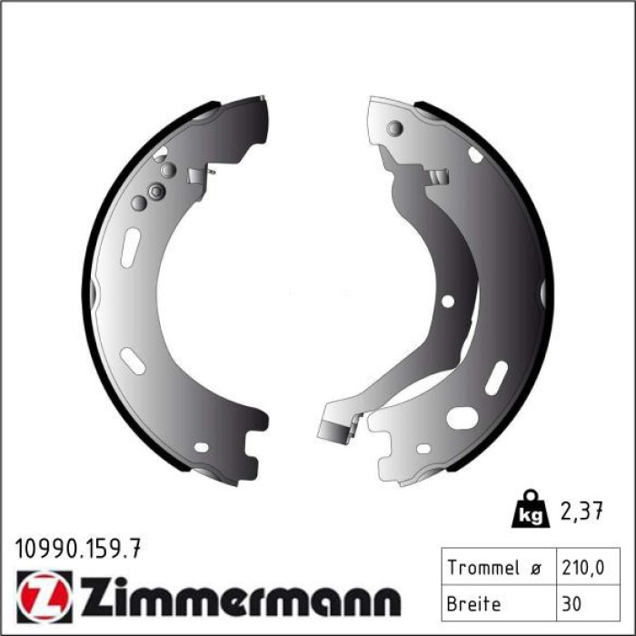 ZIMMERMANN Bremsbackensatz, Feststellbremse 10990.159.7 ZIMMERMANN Bremsbackensatz, Feststellbremse 10990.159.7