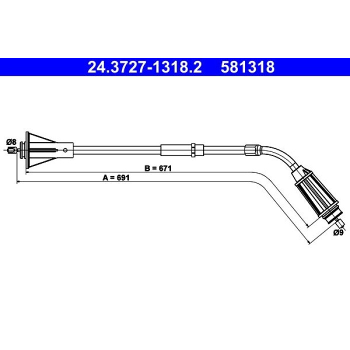 ATE Handbremsseil 24.3727-1318.2 ATE Handbremsseil 24.3727-1318.2