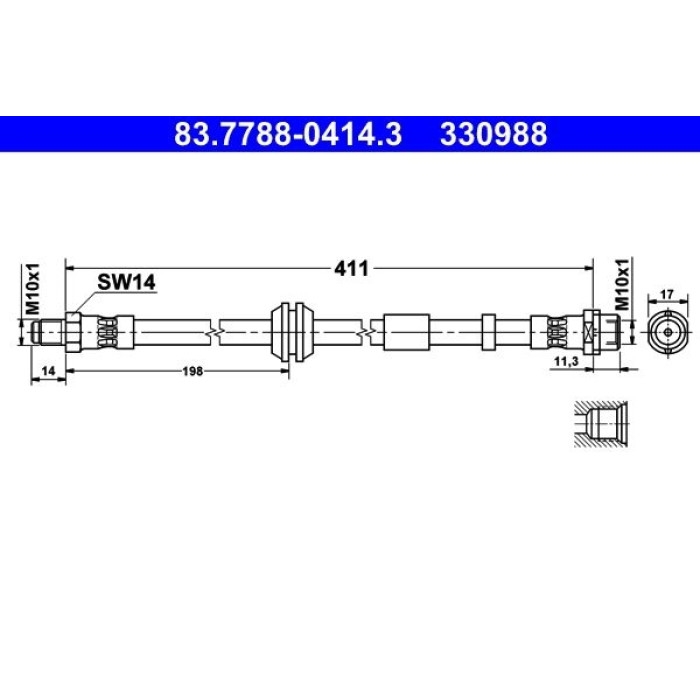 ATE Bremsschlauch 83.7788-0414.3 ATE Bremsschlauch 83.7788-0414.3