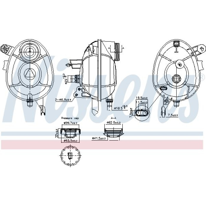 Nissens Kühlmittel-Ausgleichsbehälter 996201 Nissens Kühlmittel-Ausgleichsbehälter 996201