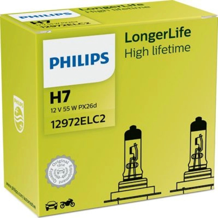 12972ELC2 PHILIPS H7 Halogenlampe LongLife 12 V 55 W PX26d, 2 Stück - 12972ELC2 - l 12972ELC2 PHILIPS H7 Halogenlampe LongLife 12 V 55 W PX26d, 2 Stück - 12972ELC2 - l