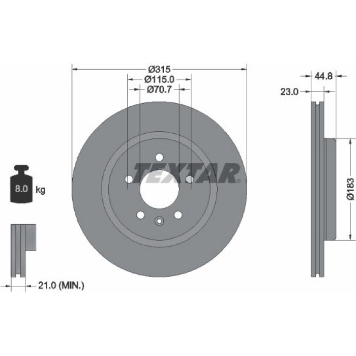 Textar Bremsscheibe 92305603 Textar Bremsscheibe 92305603