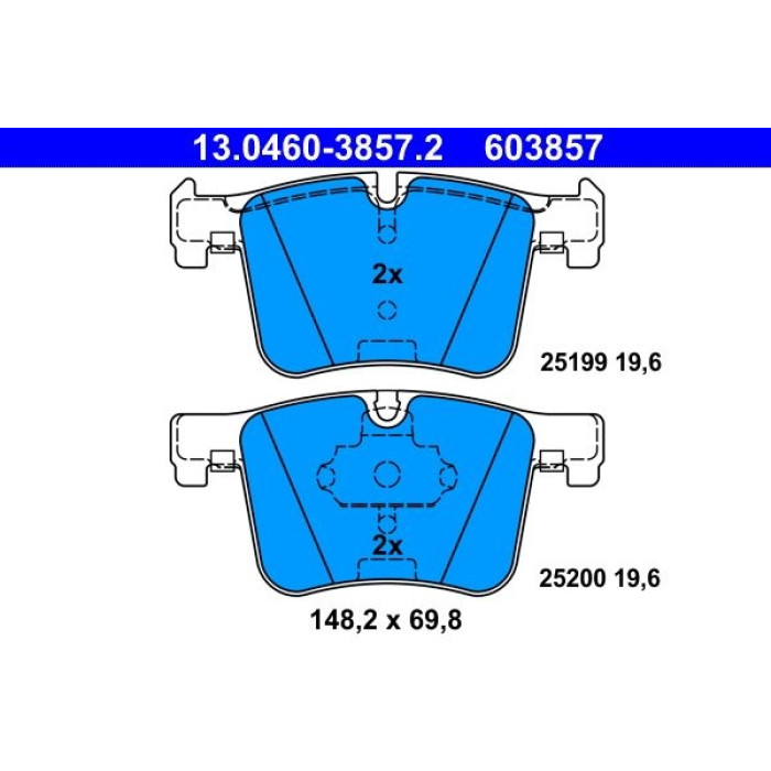 ATE Bremsbelagsatz BMW S. 1/2/3/4/X3/X4 2.0-3.0 11 13.0460-3857.2 ATE Bremsbelagsatz BMW S. 1/2/3/4/X3/X4 2.0-3.0 11 13.0460-3857.2