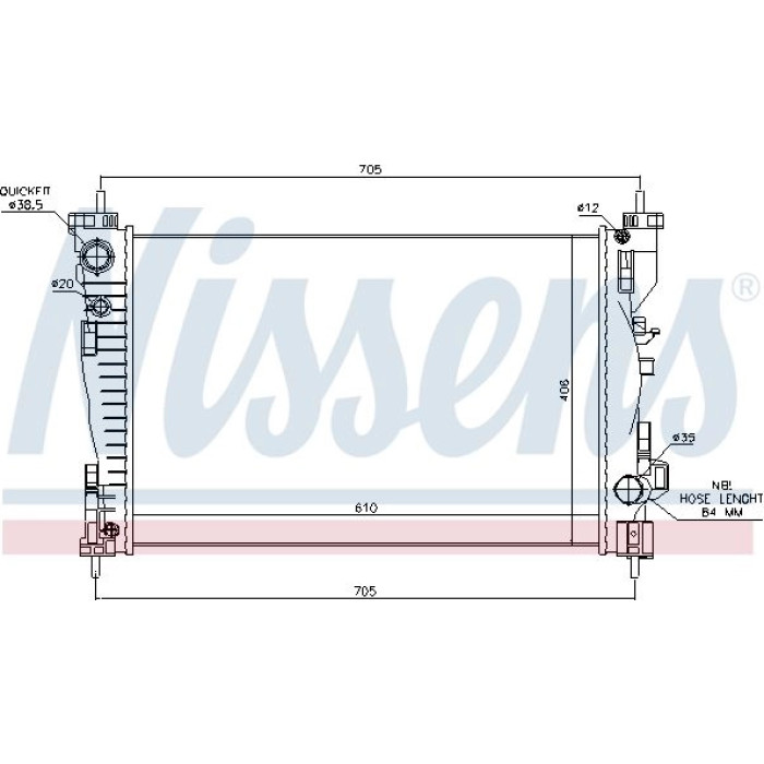 Nissens Wasserkühler PKW 60064 Nissens Wasserkühler PKW 60064