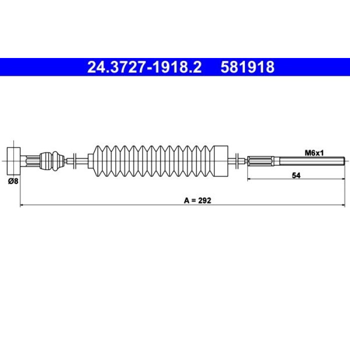 ATE Handbremsseil 24.3727-1918.2 ATE Handbremsseil 24.3727-1918.2