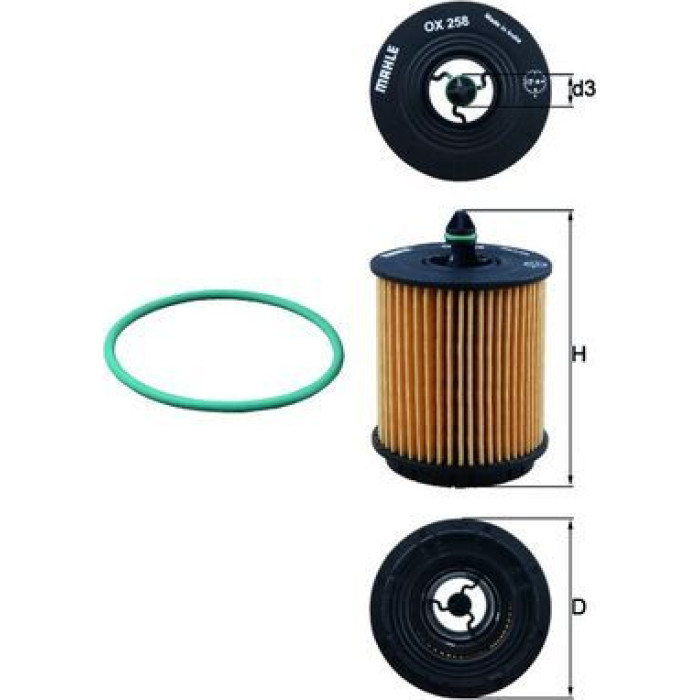 OX 258D MAHLE Ölfilter OX 258D, Filtereinsatz, Höhe 88,9 mm – u. a. für Opel Insignia A (G09), A Sports Tourer (G09), A Stufenheck (G09) – OE Nummer 0650315 - l OX 258D MAHLE Ölfilter OX 258D, Filtereinsatz, Höhe 88,9 mm – u. a. für Opel Insignia A (G09), A Sports Tourer (G09), A Stufenheck (G09) – OE Nummer 0650315 - l