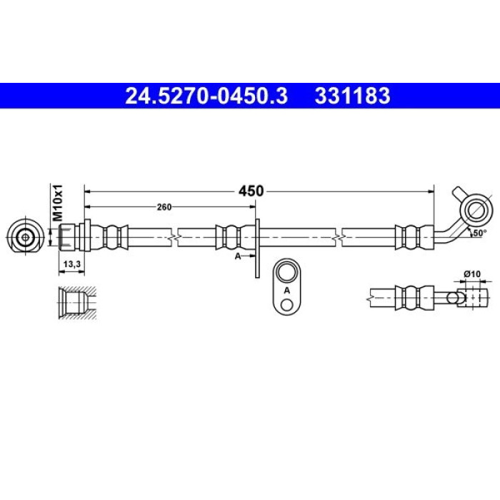 ATE Bremsschlauch 24.5270-0450.3 ATE Bremsschlauch 24.5270-0450.3