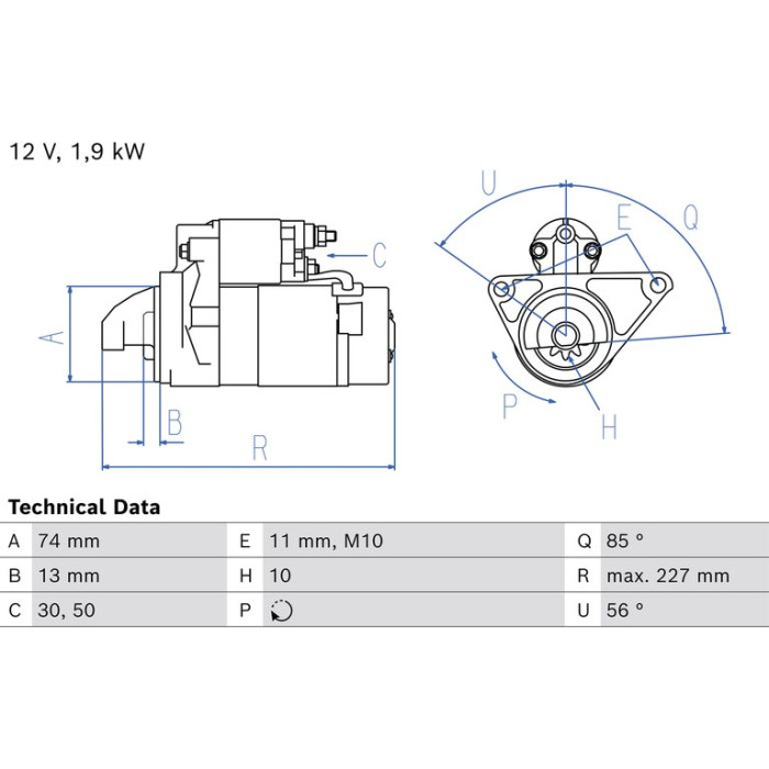 Bosch Starter 0 986 027 050 Bosch Starter 0 986 027 050