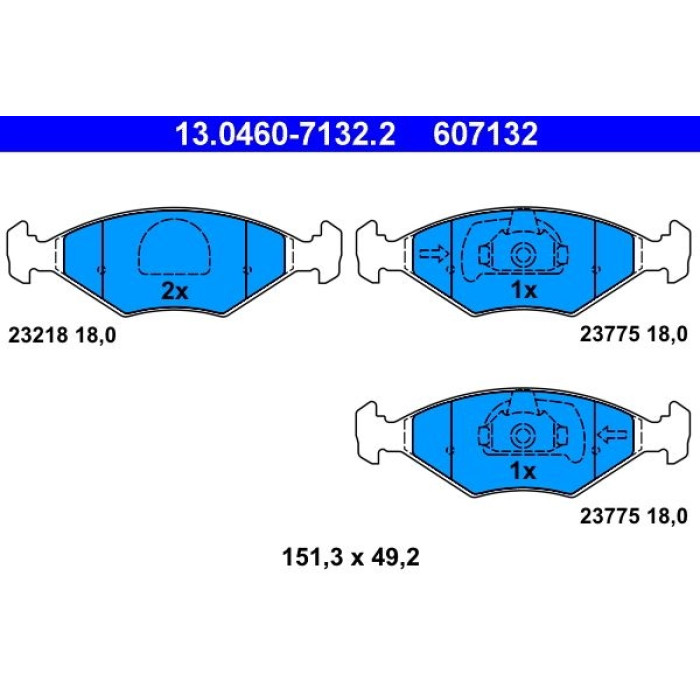 13.0460-7132.2 ATE Bremsbeläge 13.0460-7132.2 13.0460-7132.2 ATE Bremsbeläge 13.0460-7132.2