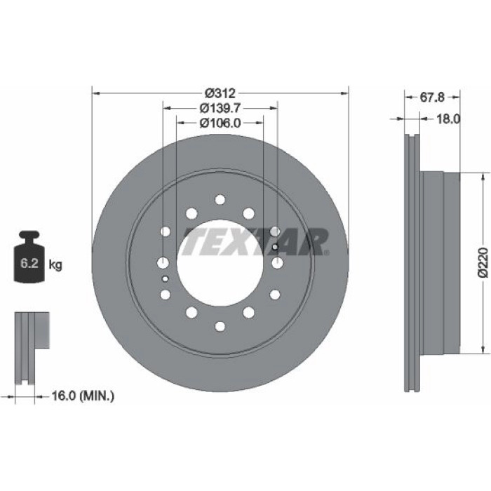 Textar Bremsscheibe 92170103 Textar Bremsscheibe 92170103