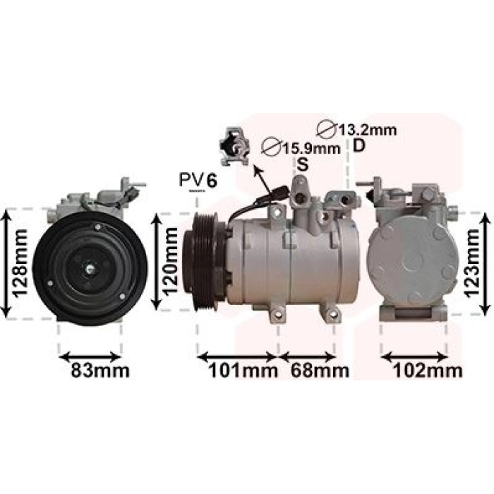 Van Wezel Klimakompressor 8200K123 Van Wezel Klimakompressor 8200K123