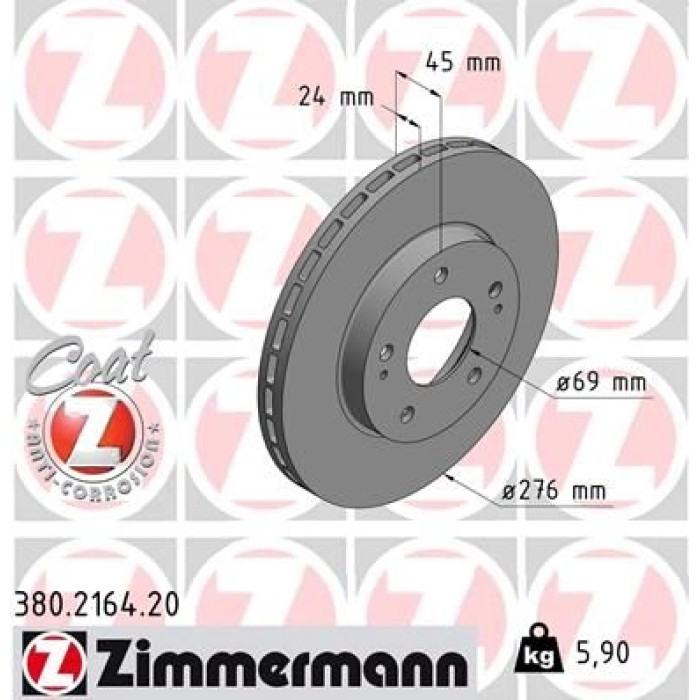 Zimmermann Bremsscheibe 380.2164.20 Zimmermann Bremsscheibe 380.2164.20
